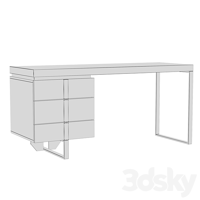 Angel Cerda writing desk CP1706-DK 3DSMax File - thumbnail 2