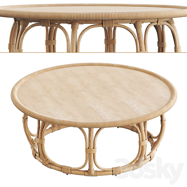 Anguilla Rattan Coffee Table 3DSMax File - thumbnail 3