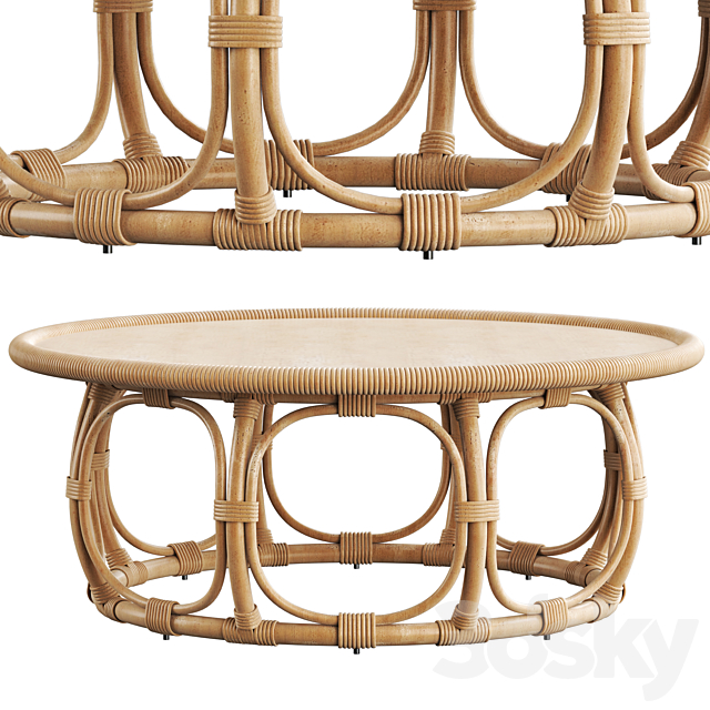 Anguilla Rattan Coffee Table 3DSMax File - thumbnail 4