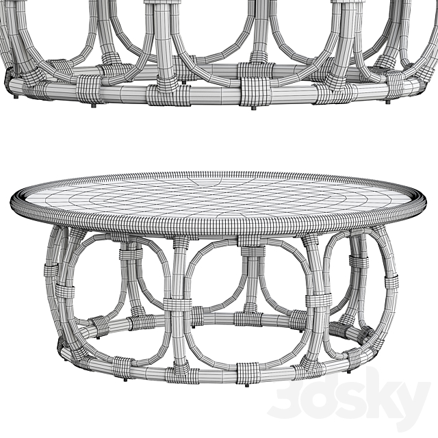 Anguilla Rattan Coffee Table 3DSMax File - thumbnail 6