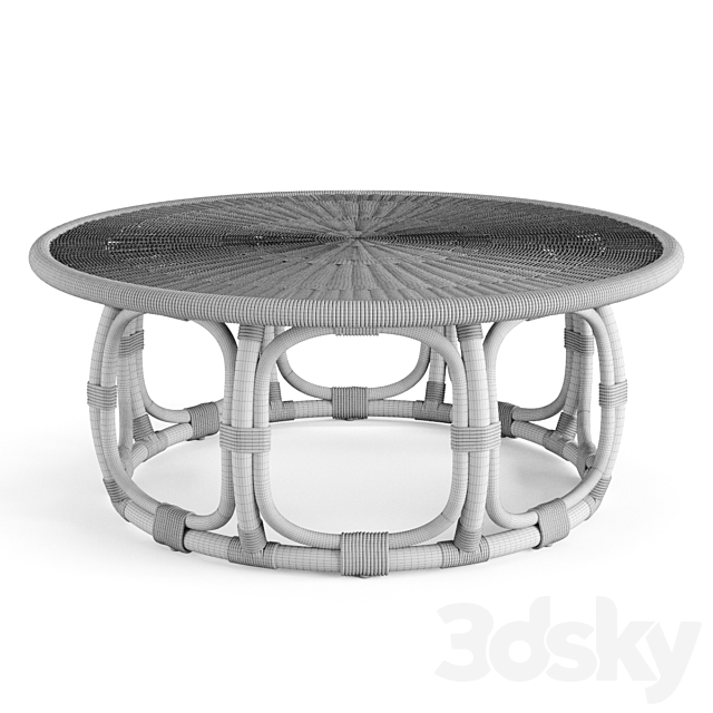 Anguilla Rattan Coffee Table Serena & Lily 3DS Max Model - thumbnail 2