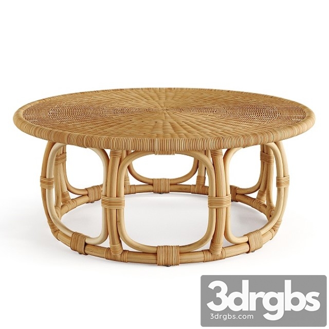 Anguilla Rattan Coffee Table Serena & Lily 3dsmax Download - thumbnail 1