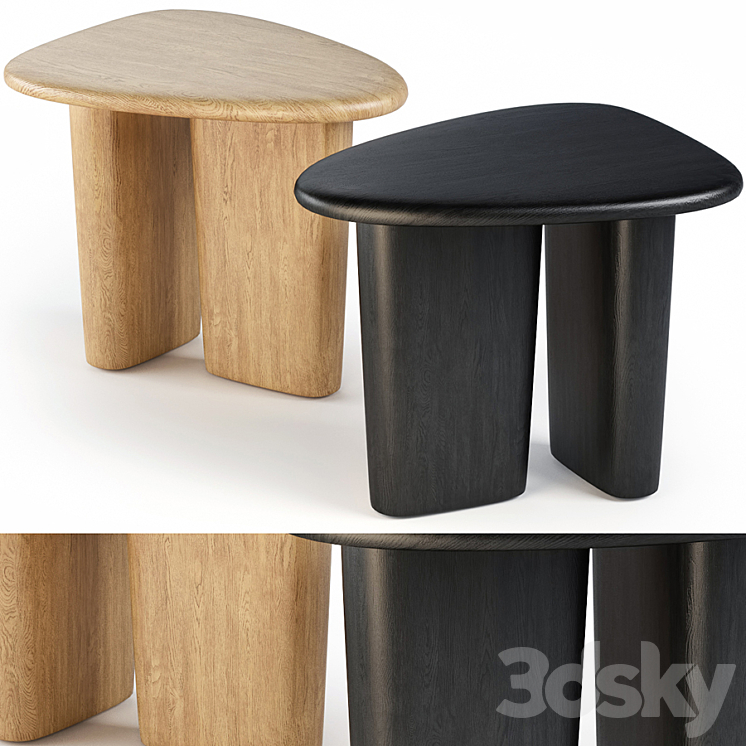 ANTHROPOLOGIE Kalle Sculptural Oak Side Table 3DS Max Model - thumbnail 1