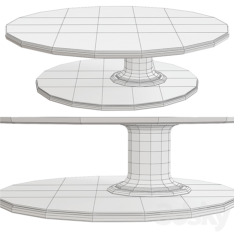 AR Arredamenti TALL OVAL COFFEE TABLE 3DS Max Model - thumbnail 2