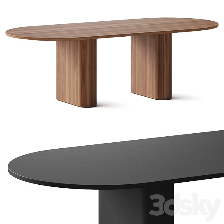 Arco Kami Oval 1 Dining Table 3DS Max Model - thumbnail 1