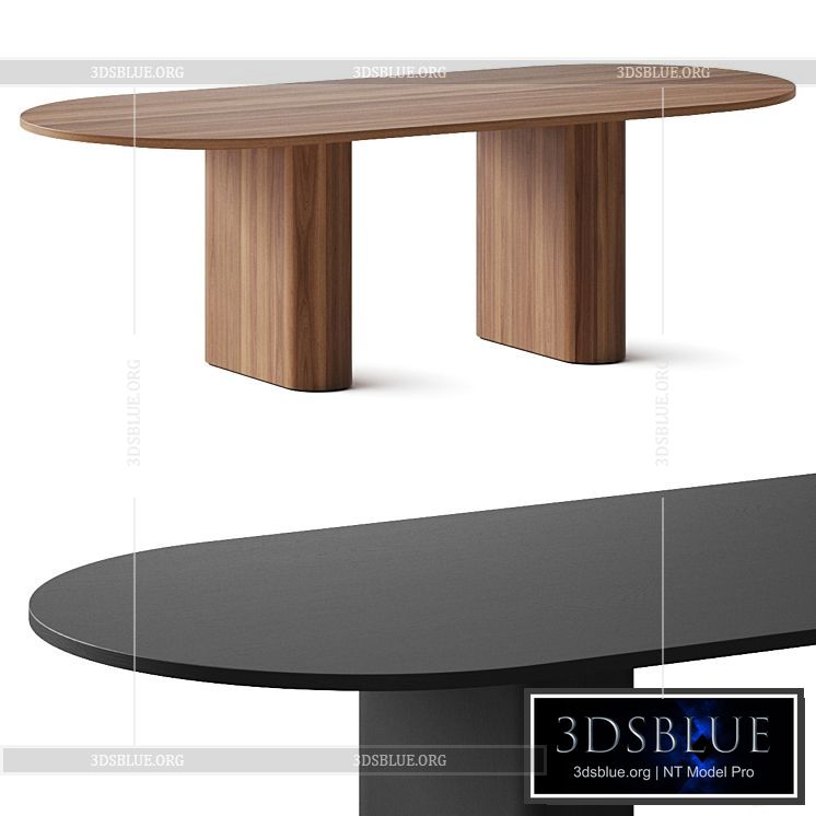 Arco Kami Oval 1 Dining Table 3DS Max - thumbnail 3