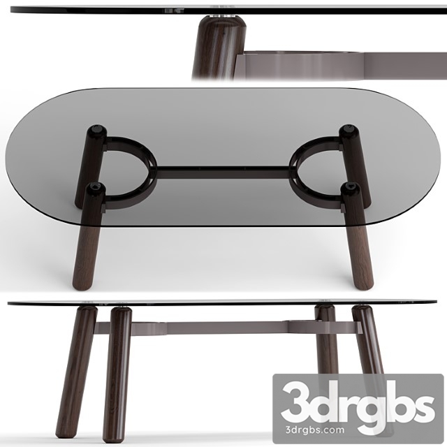 Arco Wood and glass dining table - thumbnail 1