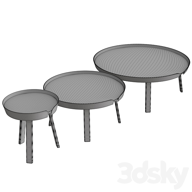 Around Coffee Table 3DS Max Model - thumbnail 2