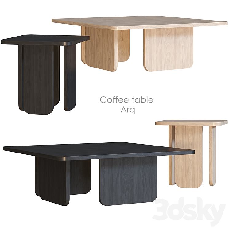 Arq TEULAT Coffee table 3DS Max Model - thumbnail 3