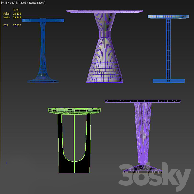 Arteriors table set 2 3DSMax File - thumbnail 2