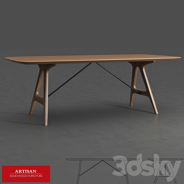 Artisan _ Tesa Table 3DS Max Model - thumbnail 1