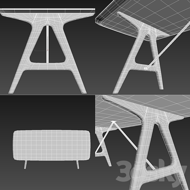 Artisan _ Tesa Table 3DS Max Model - thumbnail 3