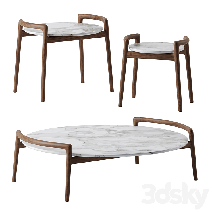 Ascanio coffee tables by Flexform 3DS Max Model - thumbnail 3