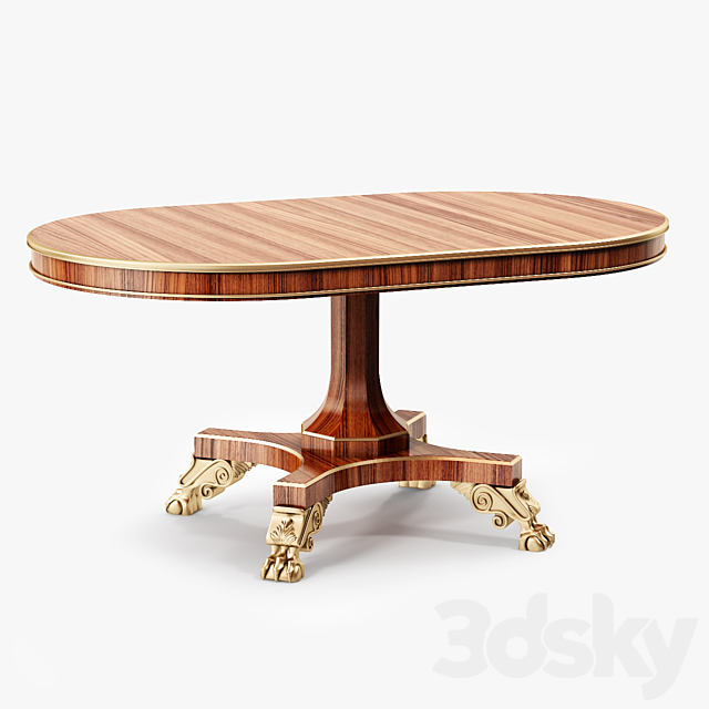 Baker Centre Table 3DS Max Model - thumbnail 2