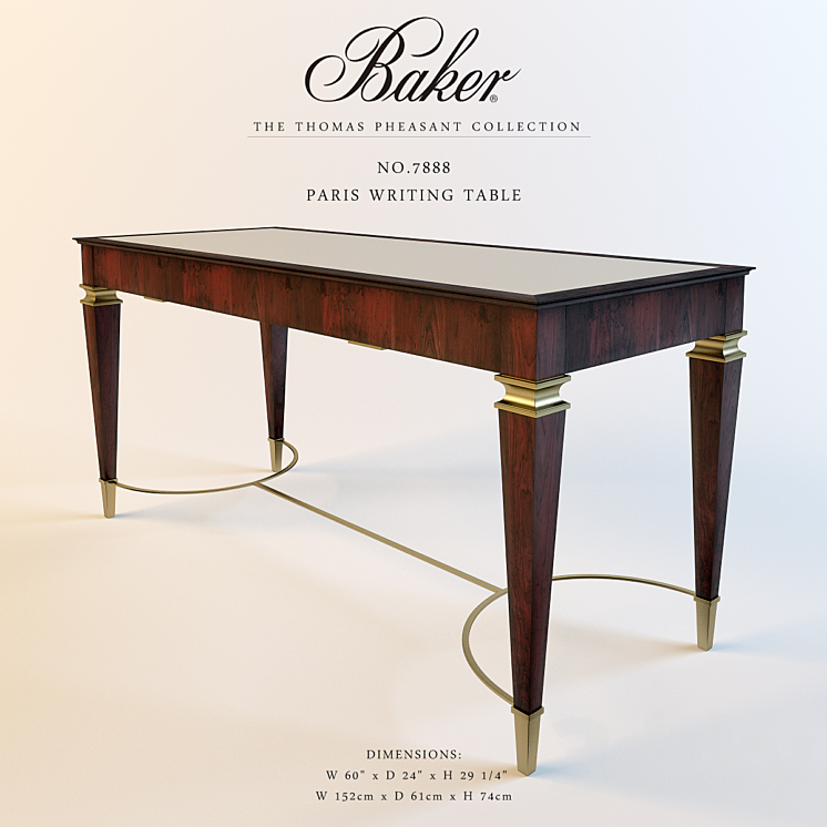 BAKER PARIS WRITING TABLE No.7888 3DS Max - thumbnail 1