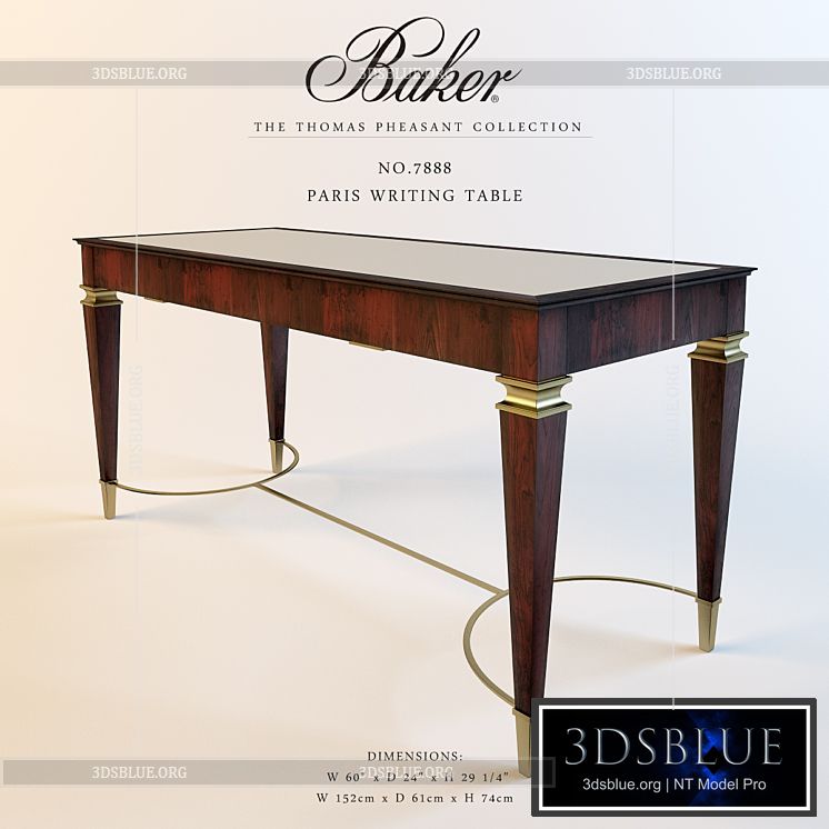 BAKER PARIS WRITING TABLE No.7888 3DS Max - thumbnail 3