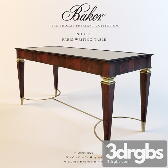 Baker Paris Writing Table No 7888 3dsmax Download - thumbnail 1