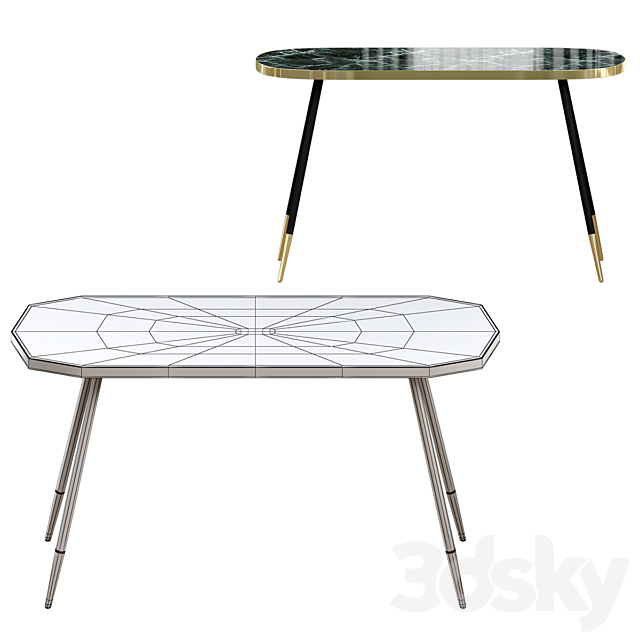 Band marble coffee table by Bethan Gray 3DS Max Model - thumbnail 2