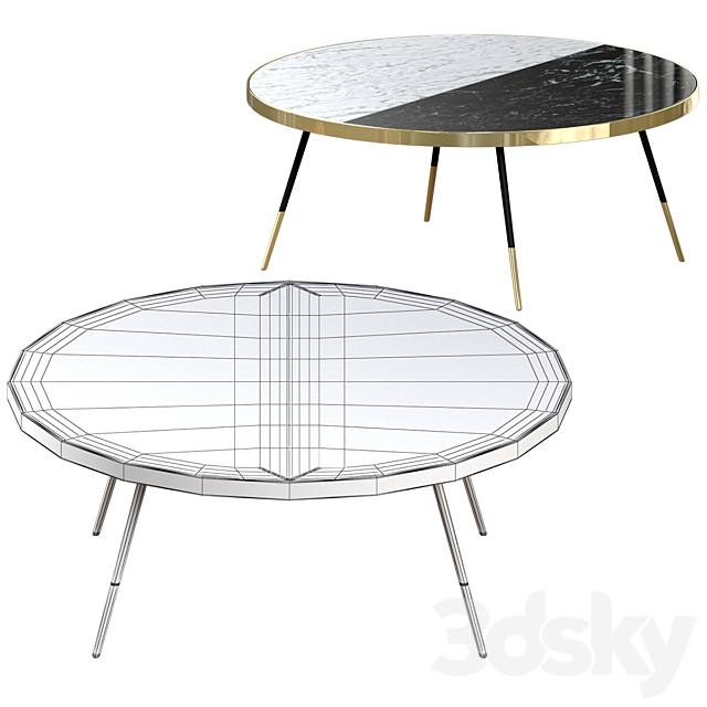 Band marble coffee table by Bethan Gray 3DS Max Model - thumbnail 3