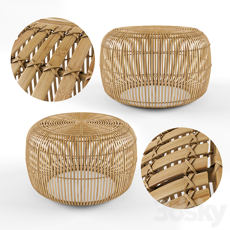 Bangor Round Bamboo Coffee Table 3DS Max - thumbnail 1