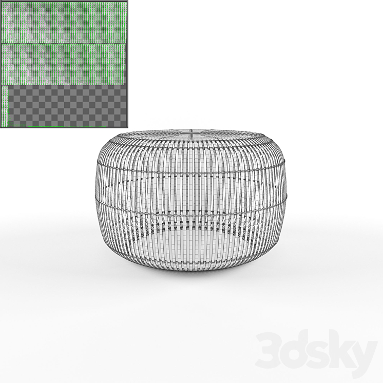 Bangor Round Bamboo Coffee Table 3DS Max - thumbnail 2