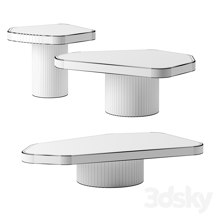 BAO coffee tables by Baxter 3DS Max - thumbnail 2