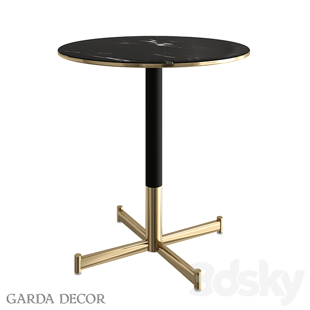 BAR TABLE MARBLE GLASS _ BLACK METAL 46AS-BT5345-BL Garda Decor 3DSMax File - thumbnail 1