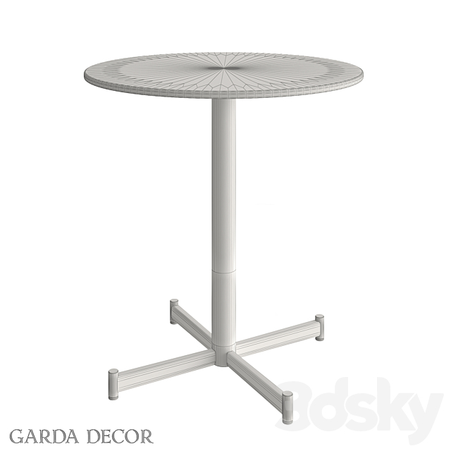 BAR TABLE MARBLE GLASS _ BLACK METAL 46AS-BT5345-BL Garda Decor 3DSMax File - thumbnail 2