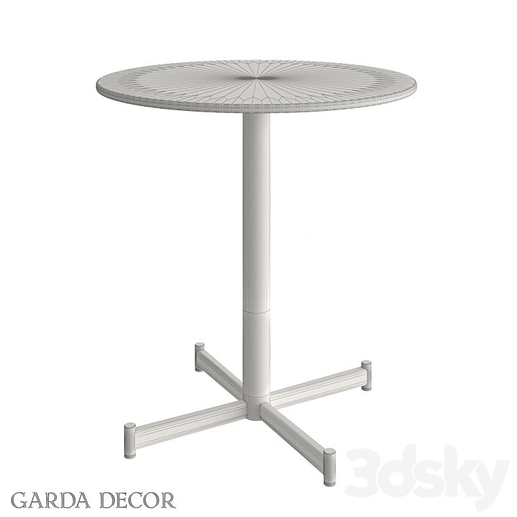 BAR TABLE MARBLE GLASS \/ BLACK METAL 46AS-BT5345-BL Garda Decor 3DS Max - thumbnail 2