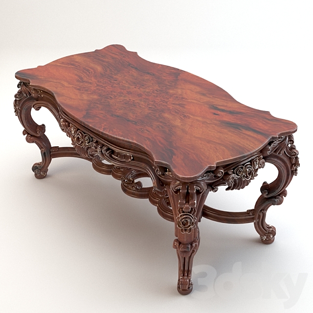 Baroque table 3DS Max Model - thumbnail 3