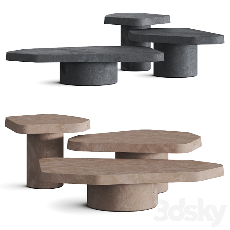 Baxter Bao Coffee Tables 3DS Max Model - thumbnail 1