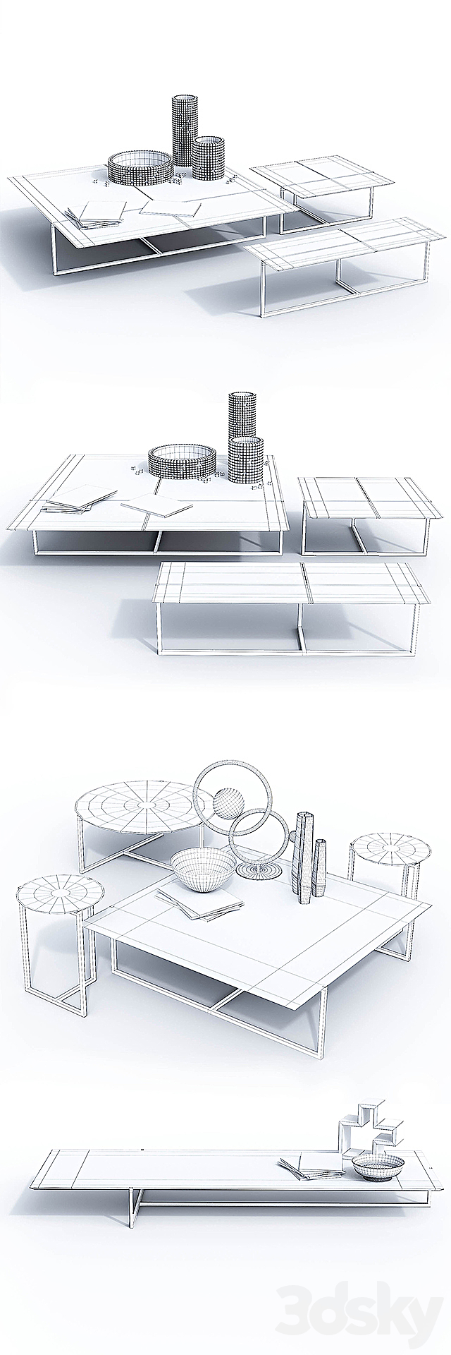 Baxter tables Icaro set 3DSMax File - thumbnail 3