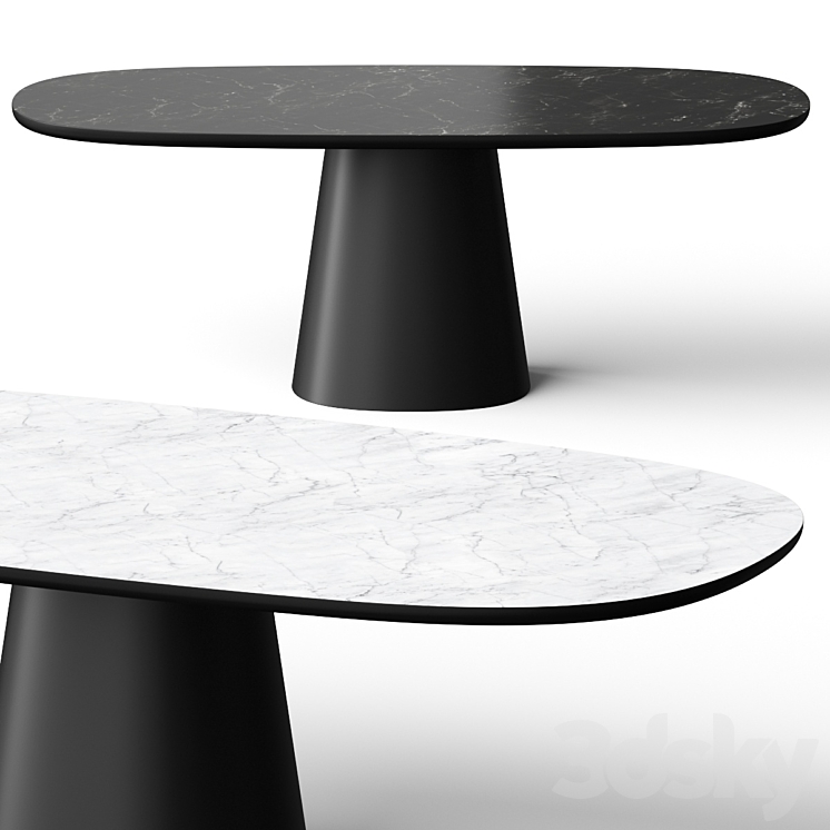 B&B Italia Allure O Dining Table 3DS Max Model - thumbnail 1