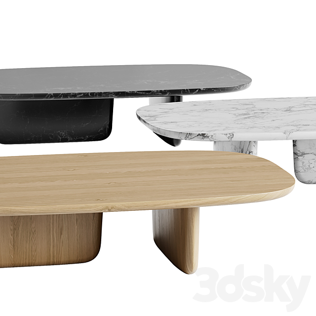 B&B Italia coffee tables Tobi-Ishi 3ds Max - thumbnail 2