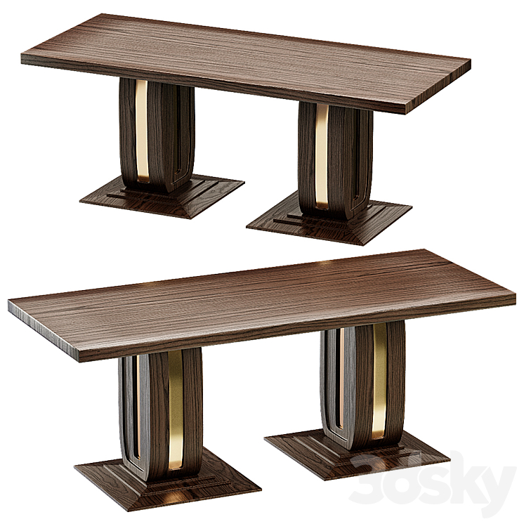 Beekman dining table 3DS Max Model - thumbnail 3