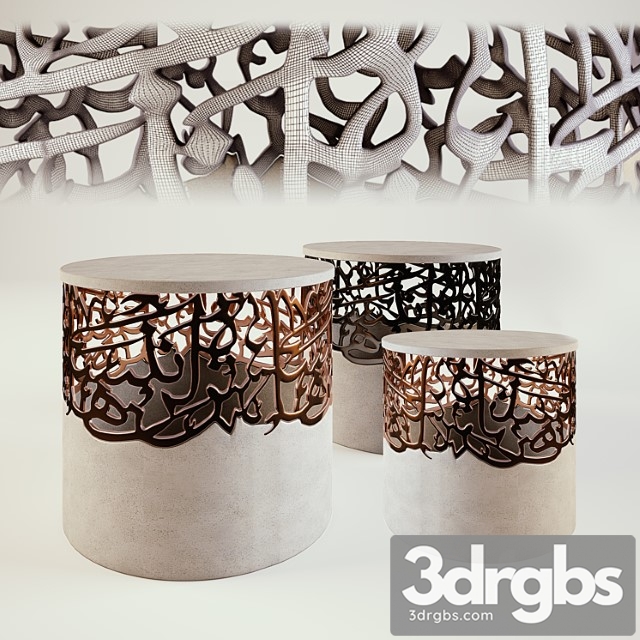 Beirut side table by iyad naja 2 3dsmax Download - thumbnail 1