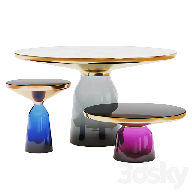 Bell tables set 3DS Max Model - thumbnail 3