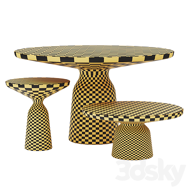 Bell tables set 3DS Max Model - thumbnail 4