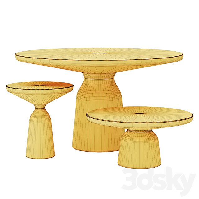 Bell tables set 3DS Max Model - thumbnail 5