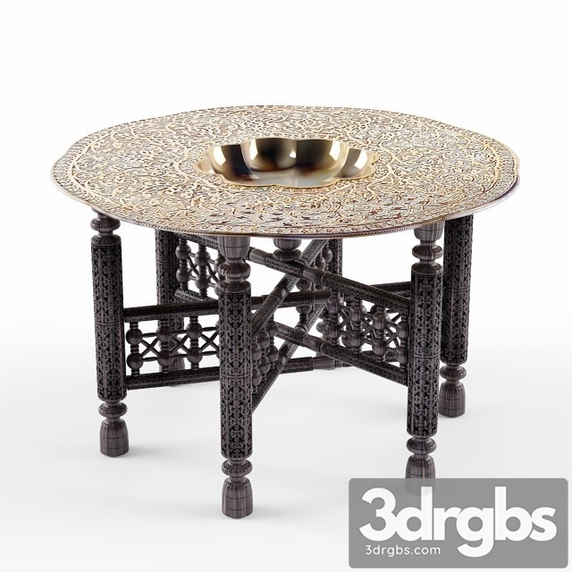 Benares Brass Tray Table 3dsmax Download - thumbnail 1