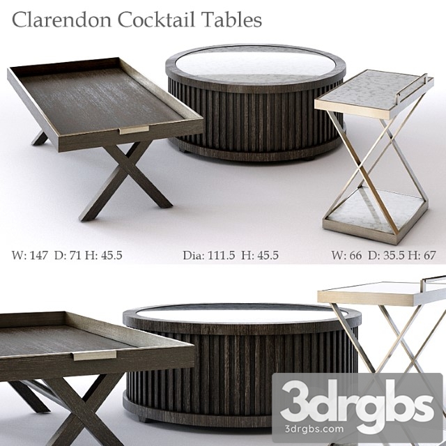 Bernhardt clarendon cocktail tables 2 3dsmax Download - thumbnail 1