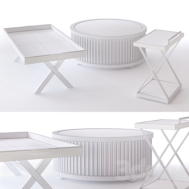 Bernhardt Clarendon Cocktail Tables 3DS Max Model - thumbnail 3