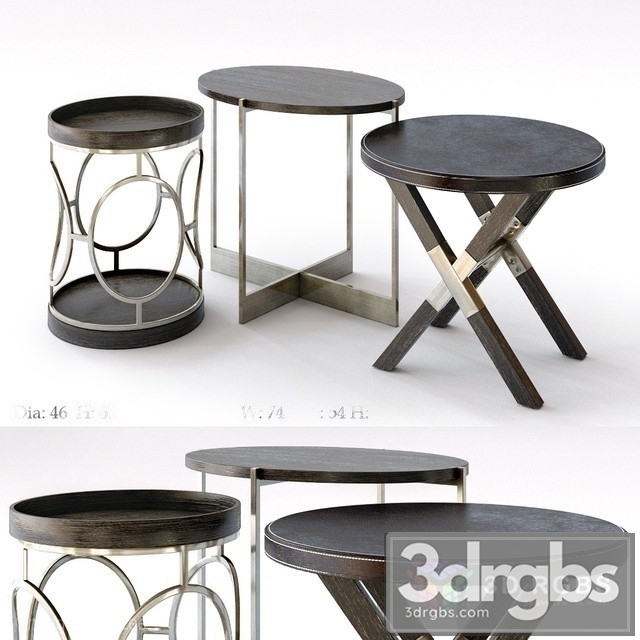 Bernhardt Clarendon Round End Tables 3dsmax Download - thumbnail 1