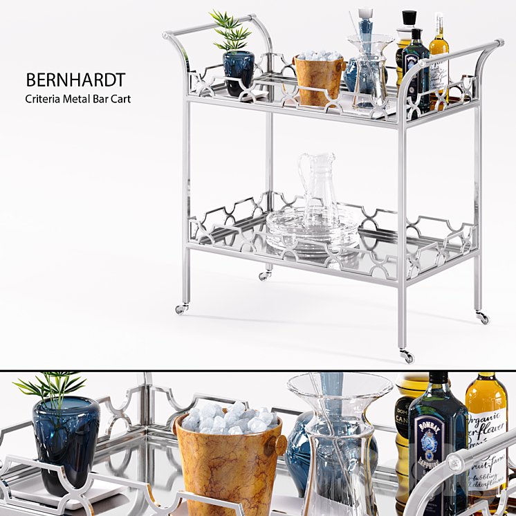 Bernhardt – Criteria Metal Bar Cart 3DS Max - thumbnail 1