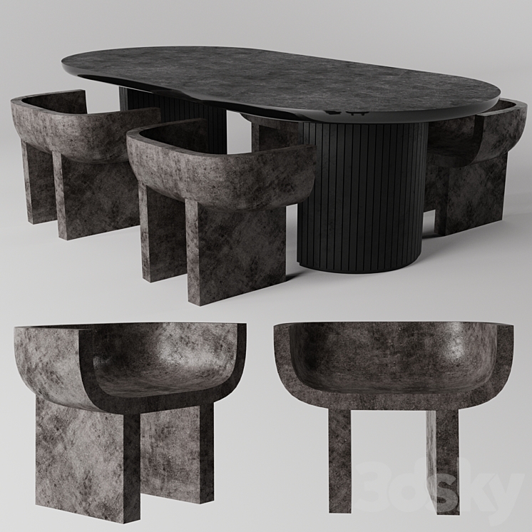 Black Table 3DS Max - thumbnail 1