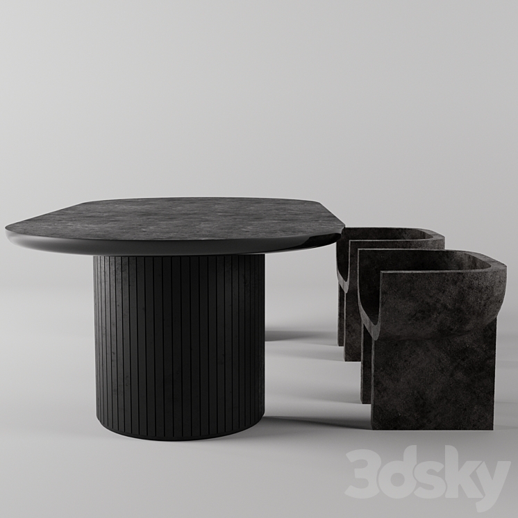 Black Table 3DS Max - thumbnail 2