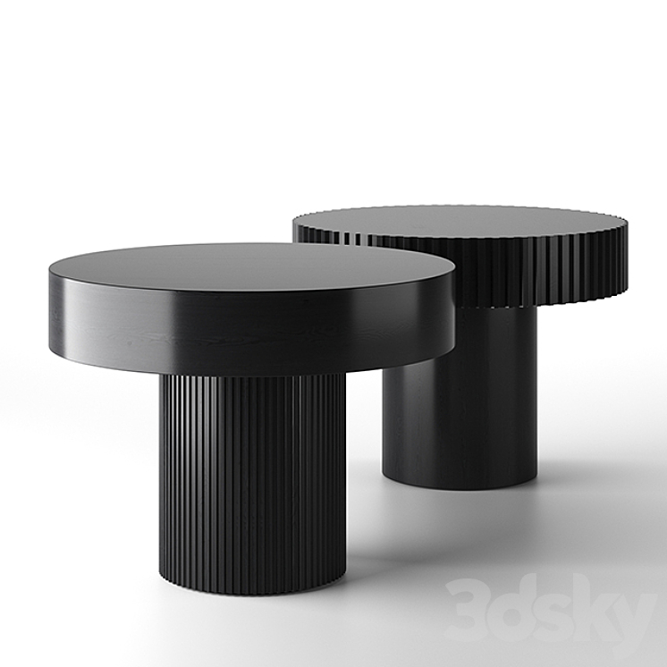 Black wooden coffee table 3DS Max - thumbnail 1