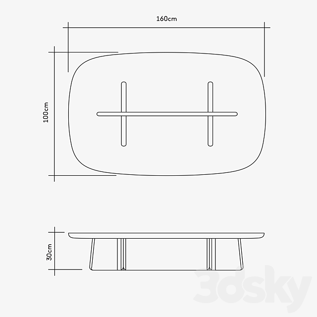 Bleecker Street coffee tables by Man Of Parts 3DSMax File - thumbnail 2