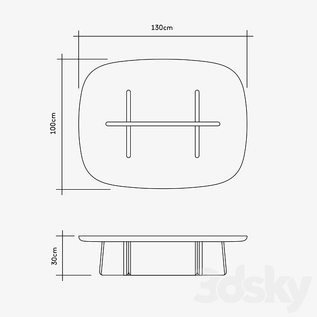 Bleecker Street coffee tables by Man Of Parts 3DSMax File - thumbnail 3