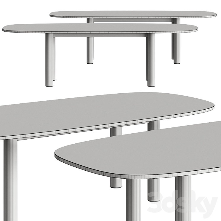 Blu Dot Good Times Dining Tables 3DS Max - thumbnail 2